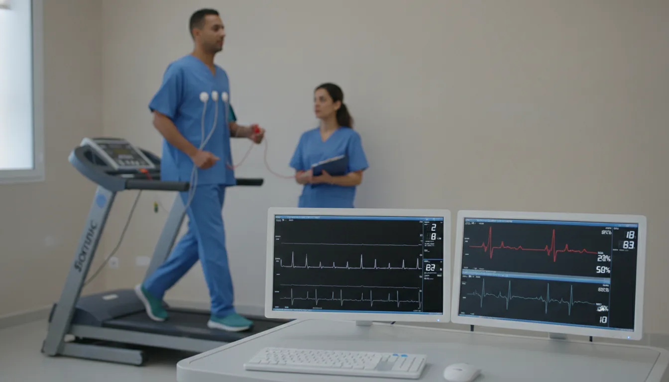 Epreuve d'effort sur tapis roulant avec monitoring